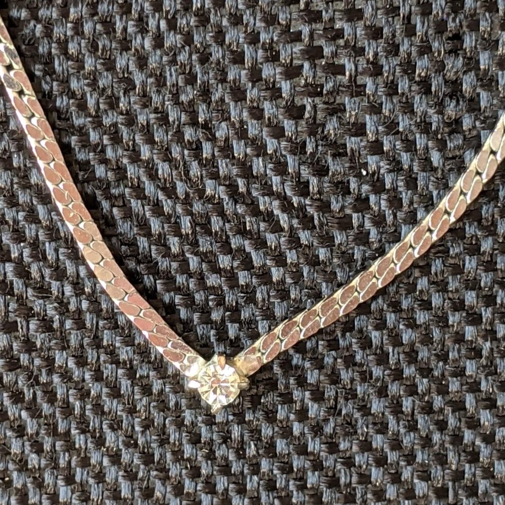 Silver Necklace With Diamond
